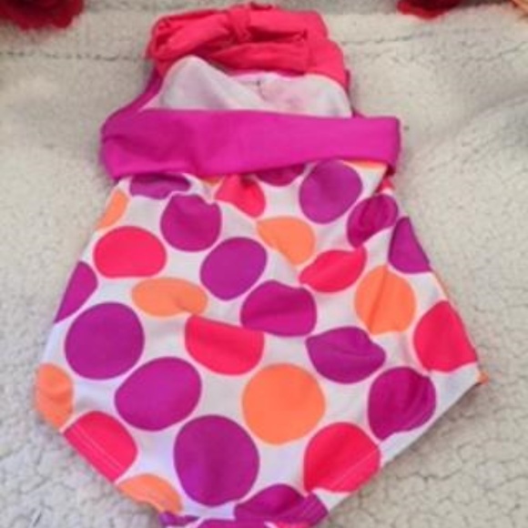 LOVE U LOTS WHITE MULTI-COLOR 1 PIECE SWIMWEAR - Picture 7 of 8